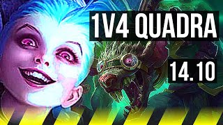 JINX & Nautilus vs TWITCH & Leona (ADC) | 1v4 Quadra, 18/4/11 | EUW Master | 14.10