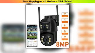 8MP 4K PTZ Wifi Camera with Dual Lens Dual Screens AI Human Detection Wireless Outdoor CCTV Securit