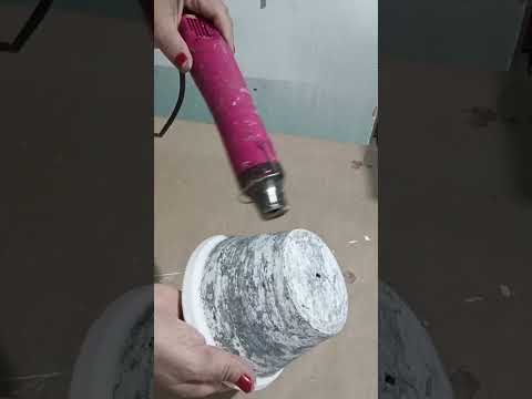 como pintar um vasinho com efeito mármore ateliê Nilda Araújo artesanato
