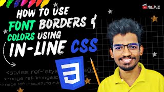 How to use Font Borders And Colors Using In-line CSS | Beginners Tutorial in Telugu