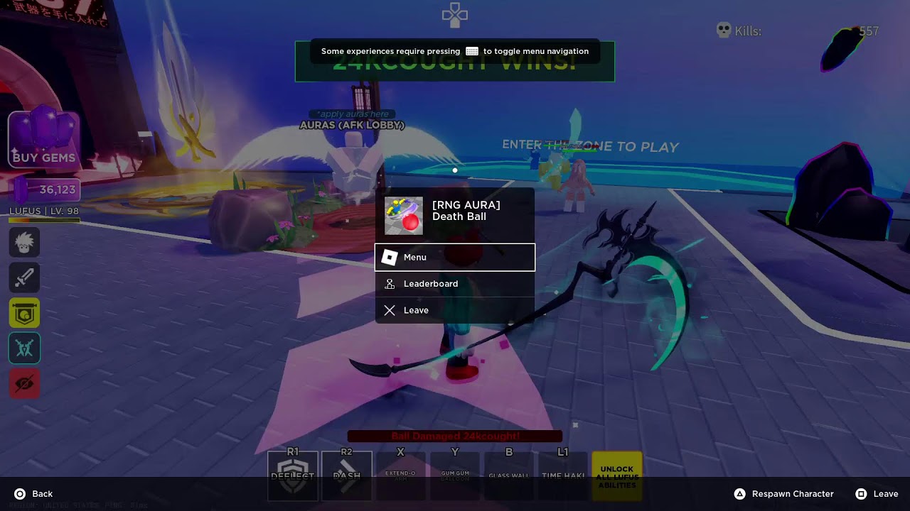 Afk ing gems and auras in roblox death ball youtube
