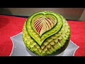 Watermelon Carving  flower - Fruit art Cutting Design garnish