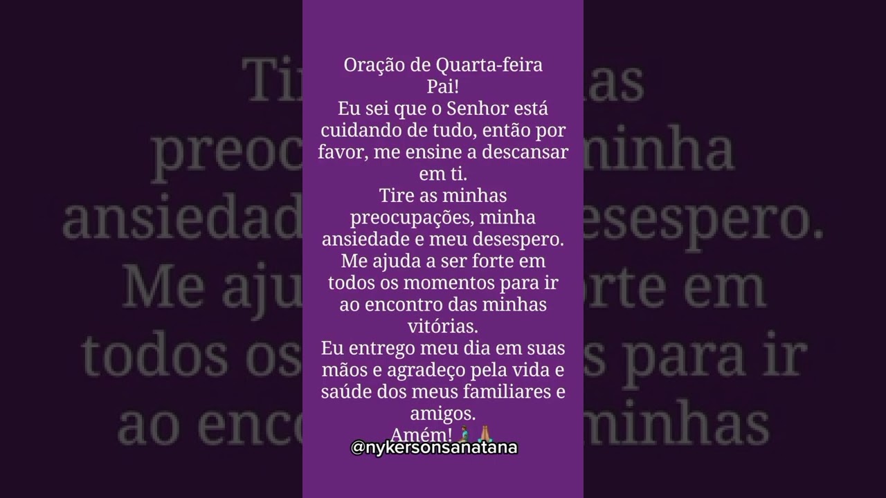 oração de Quarta-Feira 🧎🏽‍♂️🙏