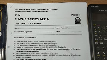 MATRICES. KCSE 2022 QUESTION MATHS PAPER 1