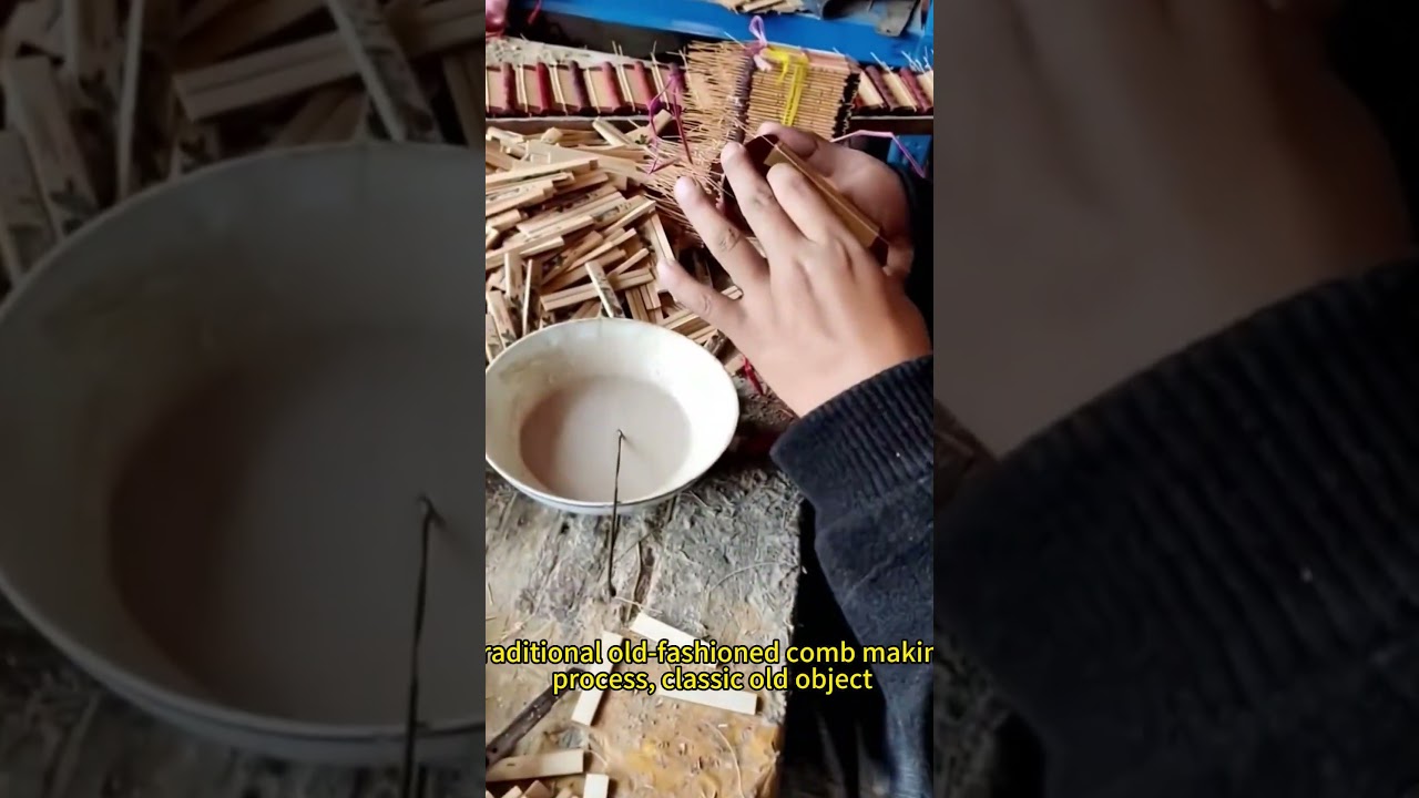 Traditional old fashioned comb making craftsmanship classic old objects