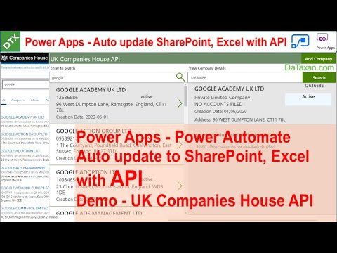 Power Apps - Power Automate to Auto update SharePoint, Excel with API (UK Companies House API)