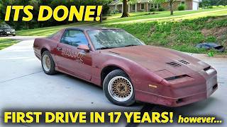 REVIVING & DRIVING 1989 Trans Am GTA! Its DONE! First Drive in 17 Years Annnndddddd its broken