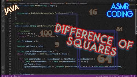 ASMR coding | attempting a coding problem: difference of squares. Whispers, typing noises