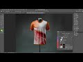 Mockup of v neck sports jersey with zoom view and back