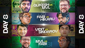 Fabi vs MVL, Sindarov Vidit, Fabi vs Hikaru | Day 8 Tech Mahindra Global Chess League 2025