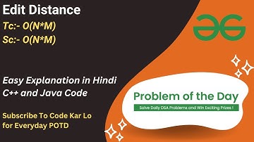 Edit Distance | String | GFG POTD | C++ | Java | Code Kar Lo