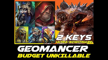 Raid Shadow Legend: 2 key Ultra-Nightmare with Geomancer in Budget Unkillable.