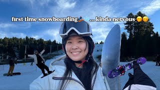 first time snowboarding 🏂❄️ … kinda nervous 🤭🥴 | mini VLOG
