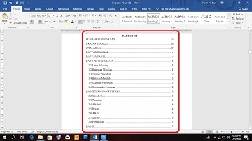 Cara mudah membuat daftar isi otomatis pada Microsoft Word 2016