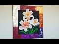 Blumen Malen Acryl Spachtel Schwamm Pinsel- Flowers Acrylic Painting Palette Knife Sponge Brush