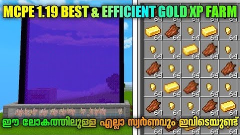 Minecraft Pe 1.21/1.20 / 1.19 Best And Efficient Gold Xp Farm Tutorial Malayalam