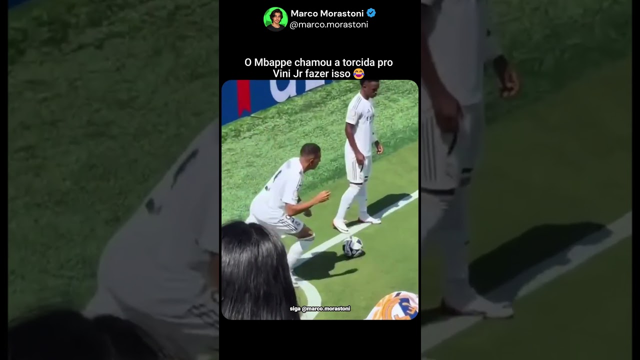 Mbappe chamou a torcida e o Vini fez isso dai😂#shorts #futebol #engraçado
