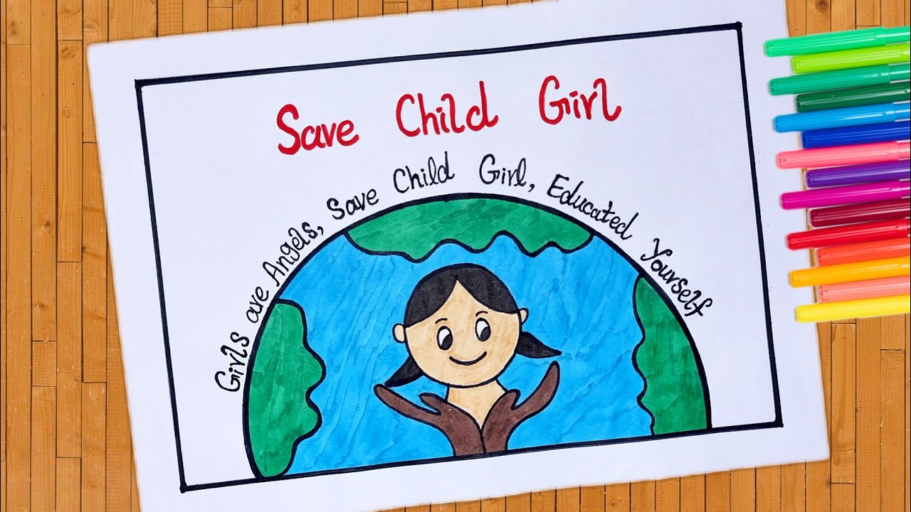 Save Child How to Draw Save Girl Child Drawing | Draw Save Girl Child  Poster Drawing | MLSPcArt - YouTube