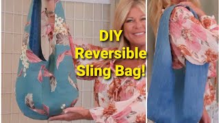 Diy How to make a reversible sling bag. Sewing Tutorial.