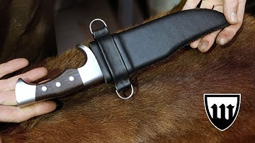 Forging a pattern welded hunting knife, part 3, making the scabbard.