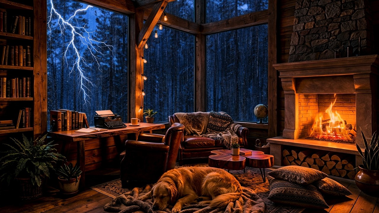 10 Hours Deep Sleep Ambience: Safe Haven Cabin ASMR with Sleeping ...
