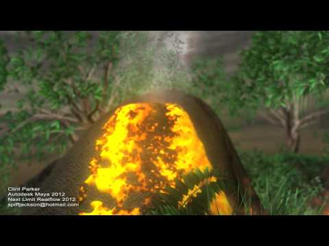 3d Volcano - Maya and realflow