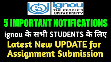 IGNOU 5 IMPORTANT NOTIFICATIONS | NEW UPDATE FOR ALL STUDENTS By TIPS GURU