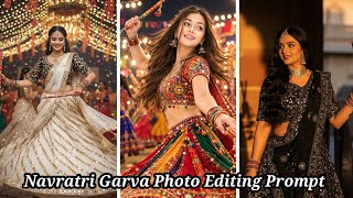 Trending Navratri Garba Photo Editing Prompt | Garba AI photo prompt | Durga Puja AI photo prompt  screenshot 5