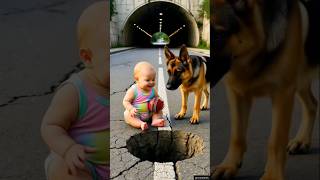 sweet baby saves his best friend from dying! #animals #funny #baby #rescueefforts #pets #aishorts