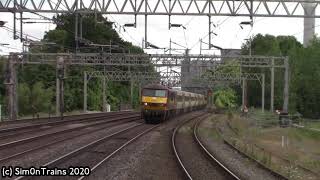 DB Cargo Class 90s, 90037 & 90026 with MK4s & 82201, Passing Rugeley Trent Valley (1st June 2020)