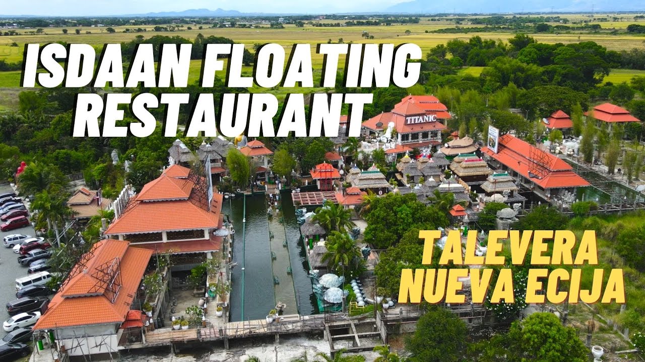 Isdaan Floating Restaurant in Talavera Nueva Ecija Drone Shot 4k