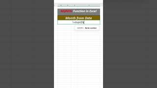 Month Function Formula In Excel.