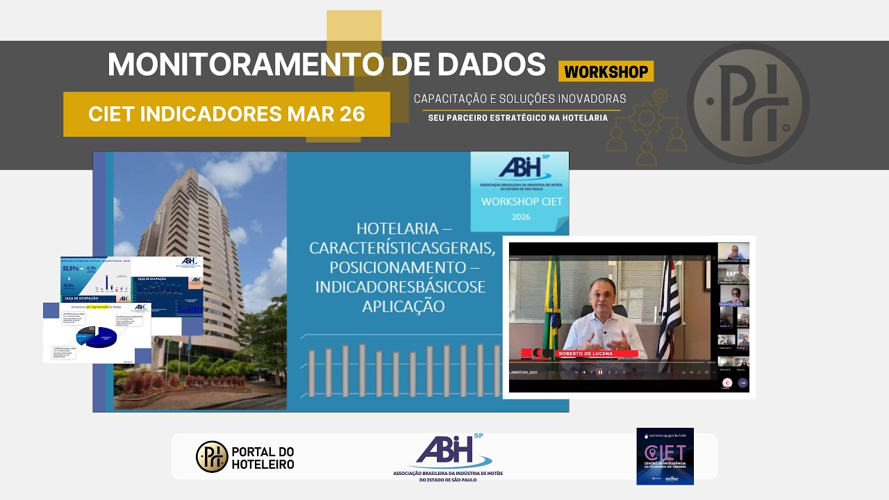 Workshop CIET - MONITORAMENTO DE DADOS - Indicadores revela o cenário atual da hotelaria paulista.