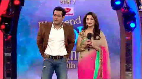 Big boss with madhuri dixit and Salman khan #madhuridixit #salmankhan #zainulaabdin
