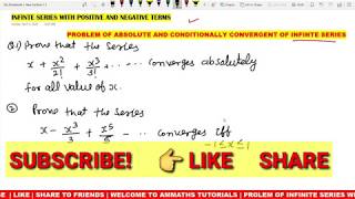 #38 problem of infinite series with positive and negative terms | Problem of absolute convergence