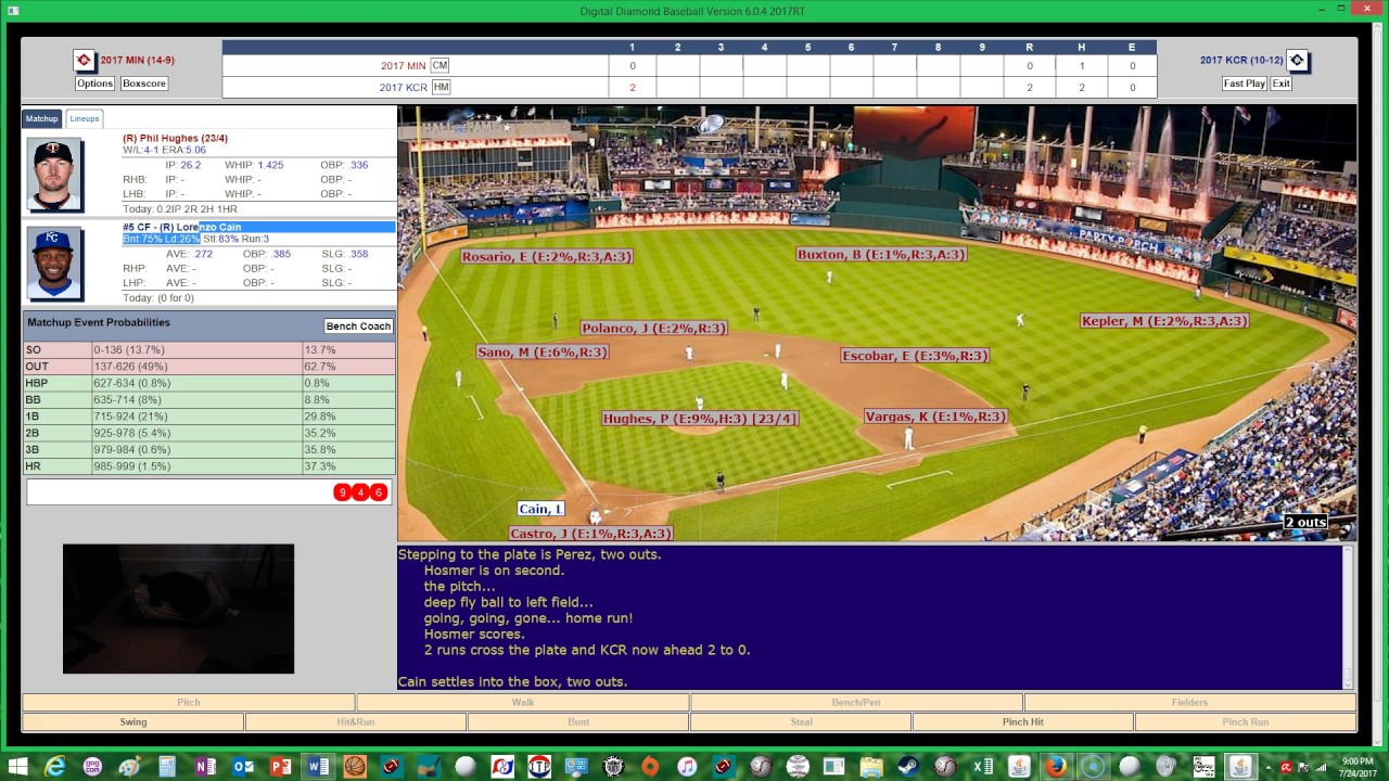 DIGITAL DIAMOND BASEBALL V6 2017 Minnesota Twins Kansas City Royals