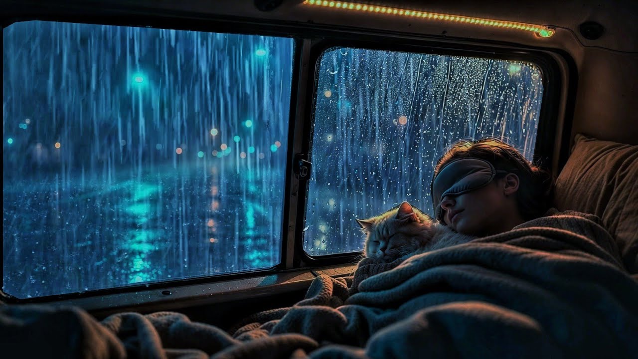 Calm Your Mind Tonight with Heavy Rain & Thunder on a Car Roof | Instant Sleep Trigger