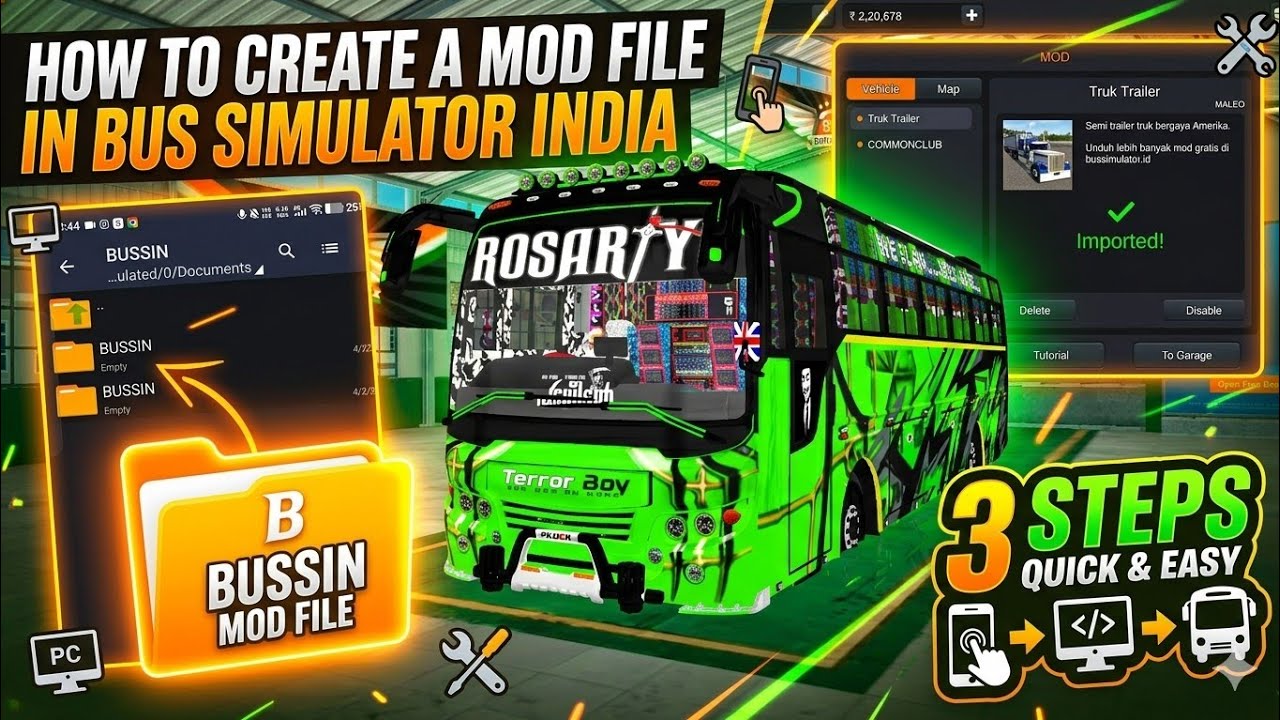 How to create Mod File 🗃️ in Bus Simulator India #bussimulatorindia ...