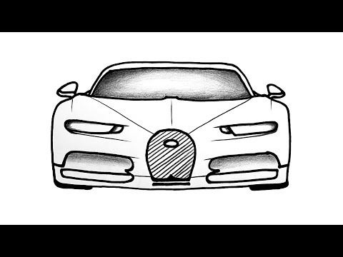 How to draw a Bugatti Chiron step by step - Easy  Drawing Sports Car [ 2023 ]