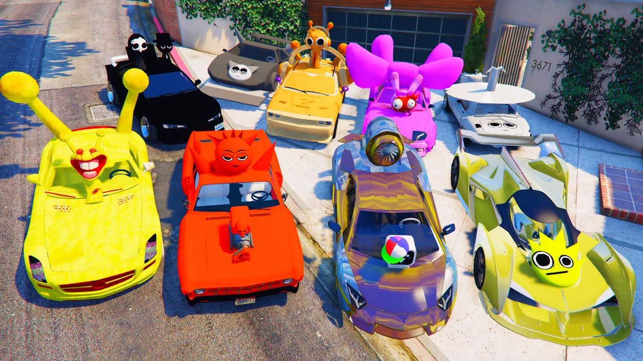 Coches Sprunki de 1$ a 1000000$ en GTA5!