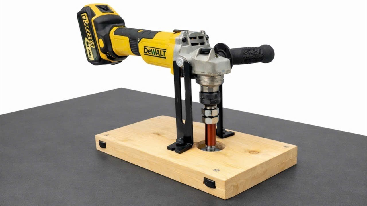 Amazing Trick! 65-Year-Old Carpenter Turns an Angle Grinder into a Wood Router | Woodworking Tools