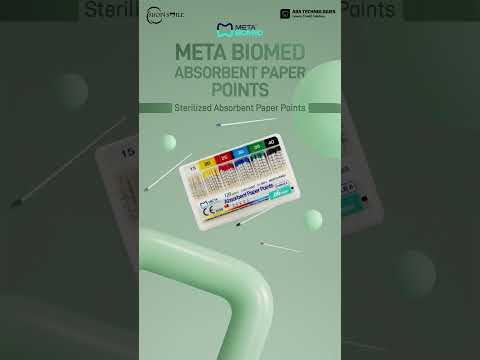 Штифти паперові абсорбуючі Meta Biomed Мета Біомед Paper Points Ендодонтичні піни для висушування каналів, видео 1