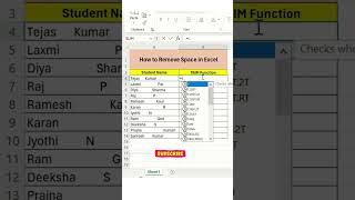 How to remove Space in Excel; TRIM Function#excel #excel tips#excelhindi