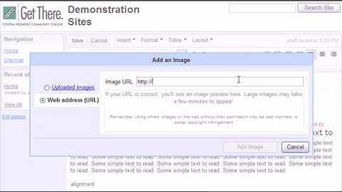Edit web pages using Google Sites tools for students