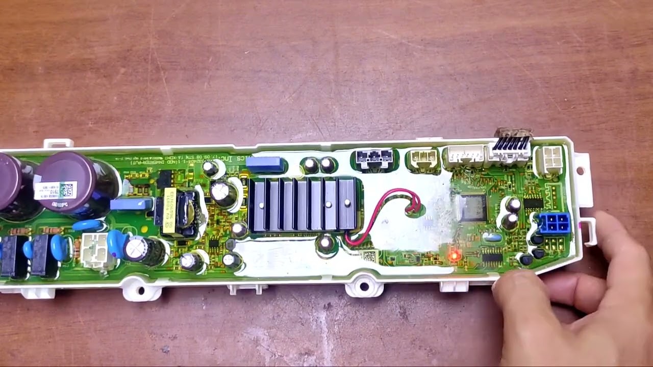Tarjeta de lavadora LG inverter no enciende,falla de cristal resonador