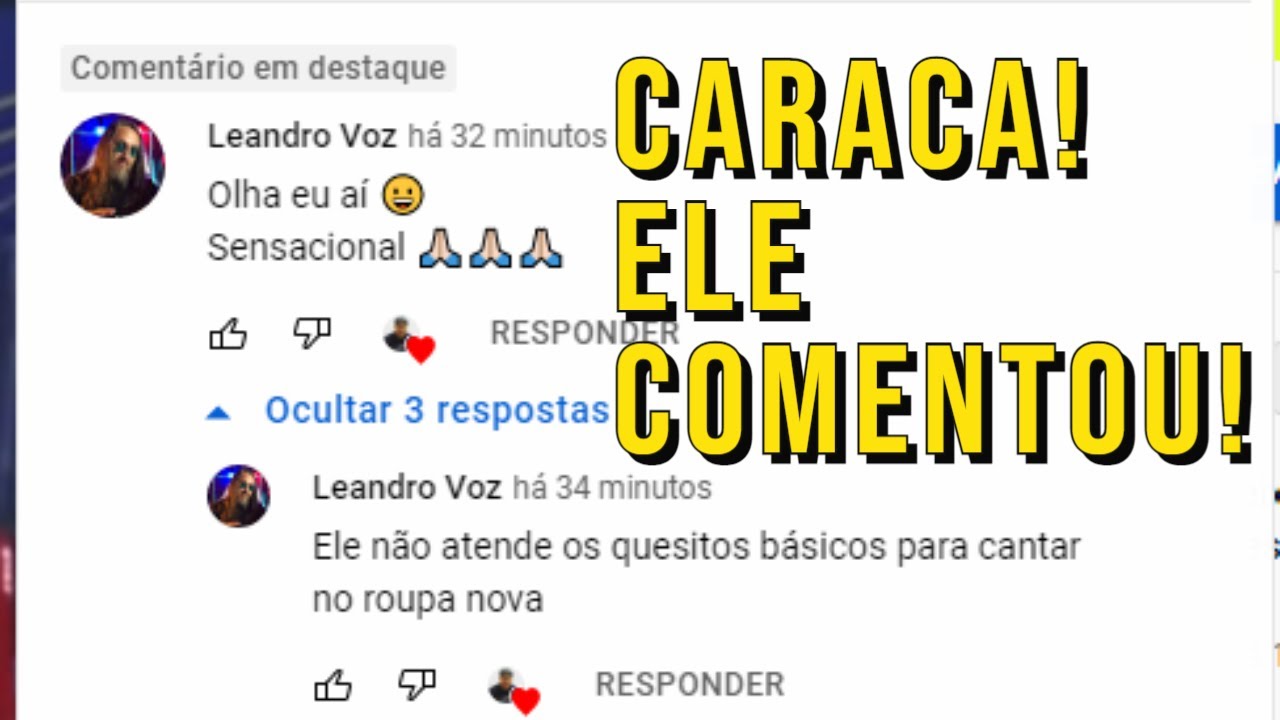 Leandro Voz comentou no Vídeo sobre Fábio Nestares no Roupa Nova