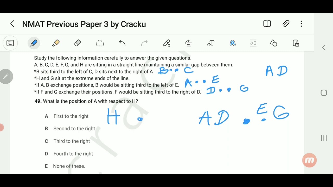 NMAT LOGICAL REASONING. FIX THE CONSTRAINTS FIRST