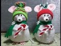 DIY~Adorable Christmas Mouse Made From  D.T. Sock! EASY NO-SEW!