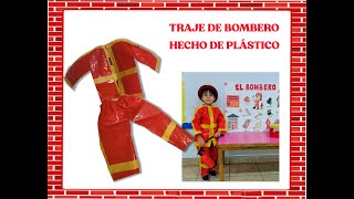 UNIFORME/DISFRAZ O TRAJE DE BOMBERO HECHO DE PLASTICO