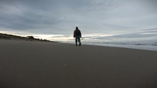 No bites.. Maybe Tomorrow | Late Fall Surf Fishing and Coffee #4k60fps #atmosphericriver